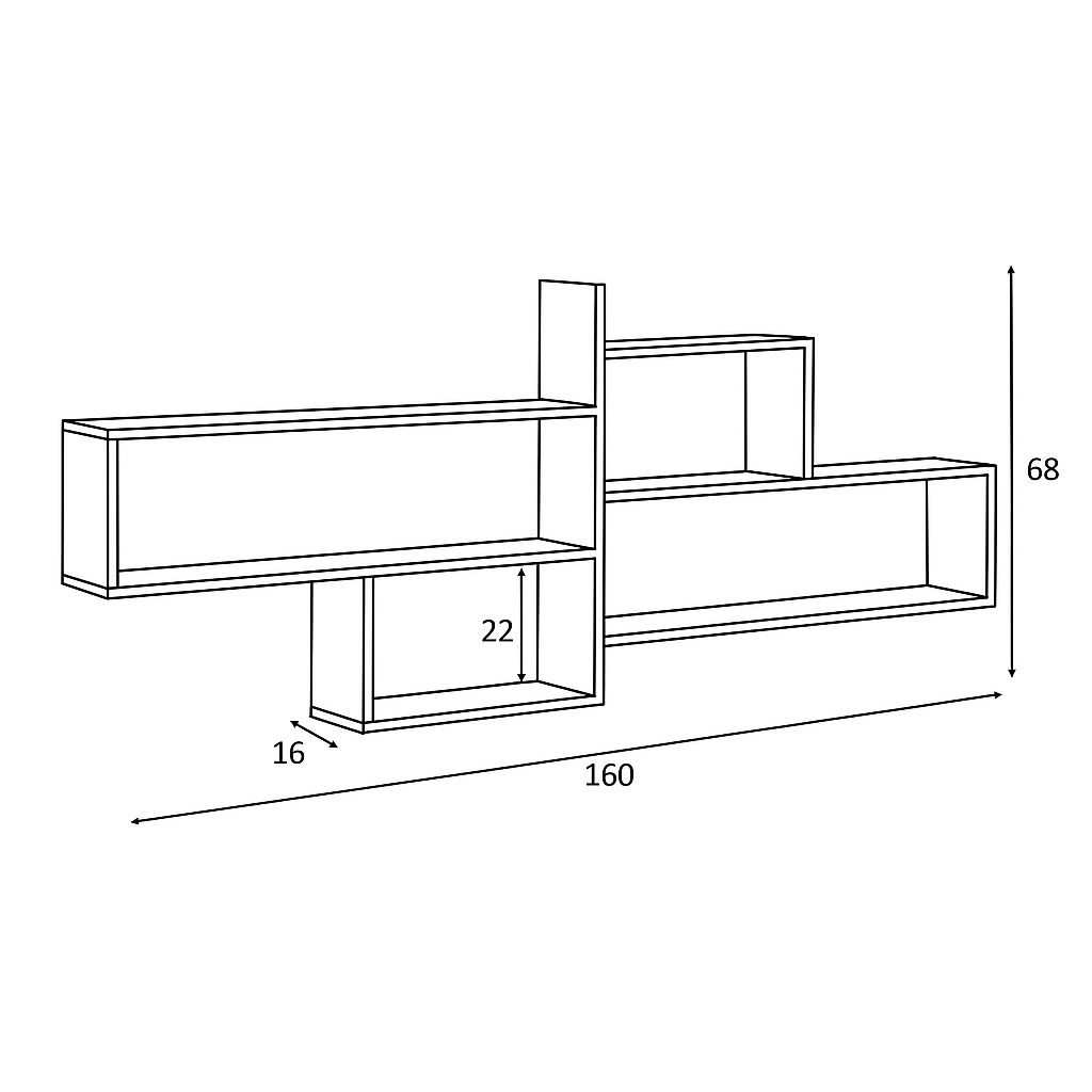 Repisa flotante 4 modulos E