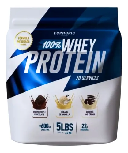 Proteína 100% Whey Euphoric 2.2 Kg Adicionada Con Creatina Sabor Vainilla