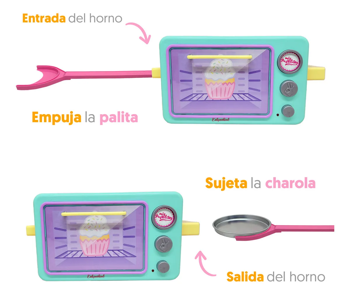 Microondas De Juguete, Mis Pastelitos Electrónico Hornito Color Rosa Claro