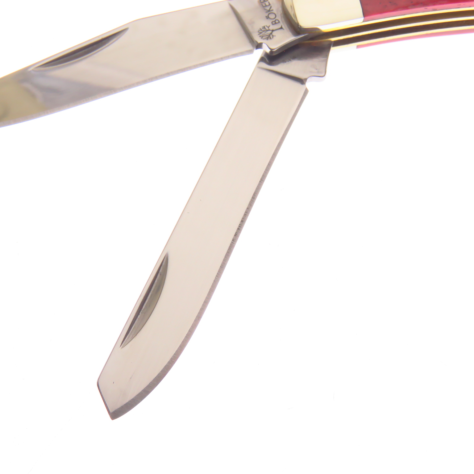 Bo110882 Boker Navaja Trapper Hueso Rojo Alto Carbon 1095 Rojo