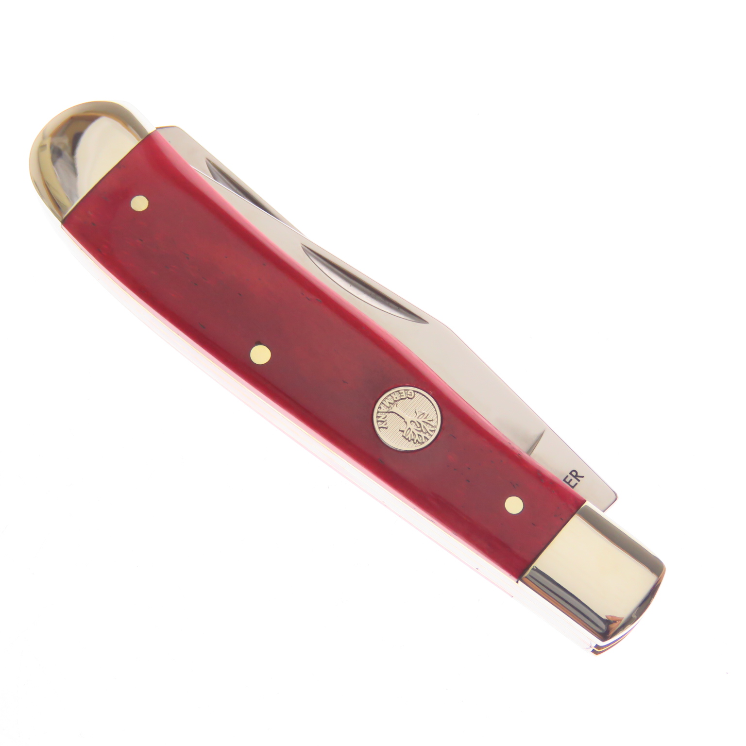Bo110882 Boker Navaja Trapper Hueso Rojo Alto Carbon 1095 Rojo