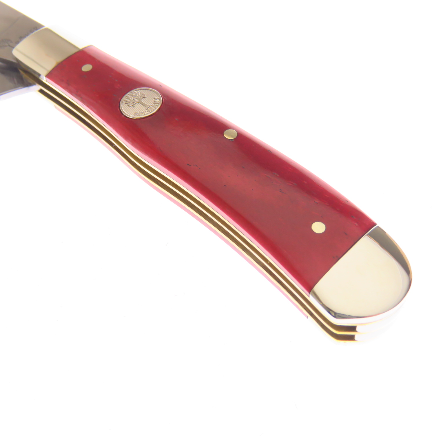 Bo110882 Boker Navaja Trapper Hueso Rojo Alto Carbon 1095 Rojo