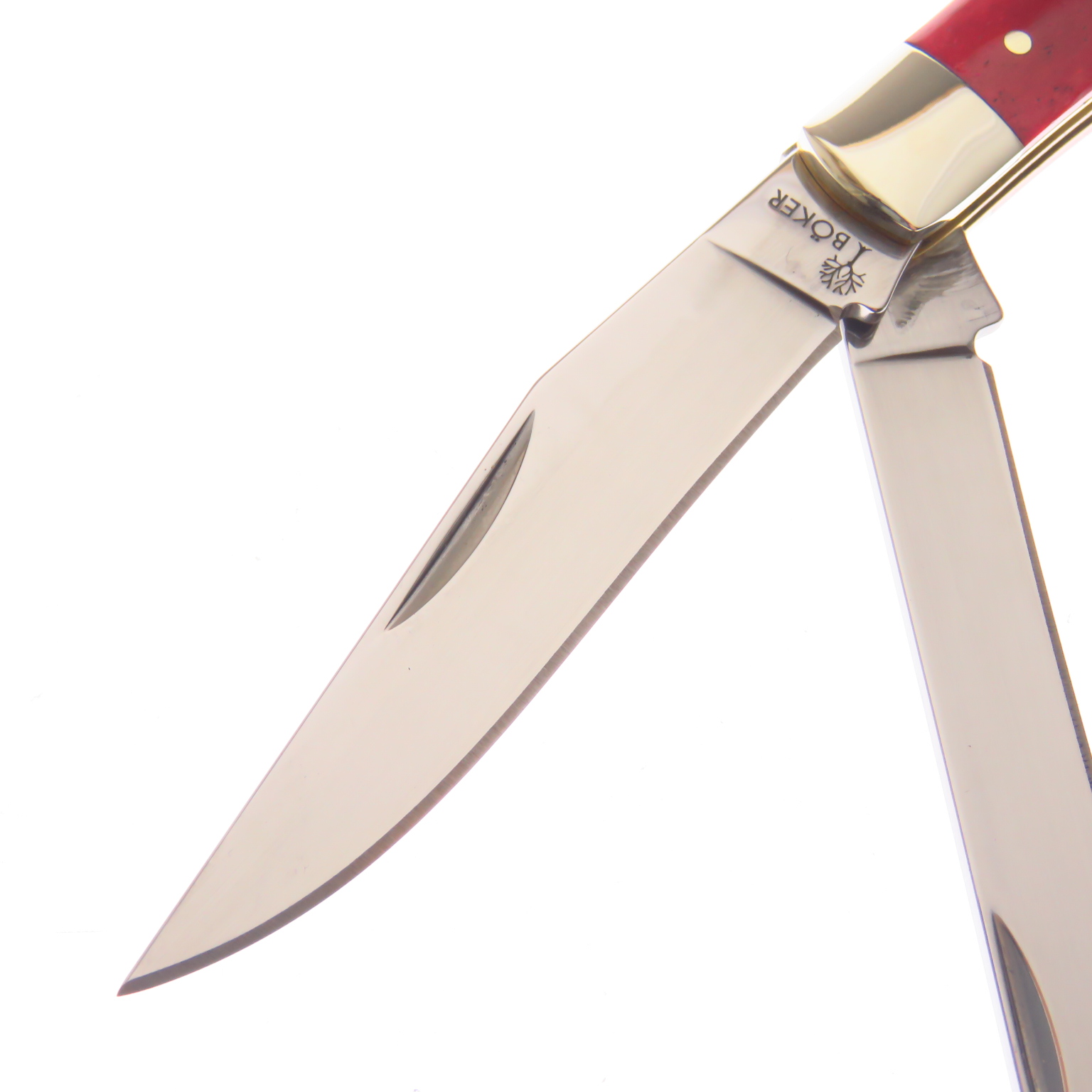 Bo110882 Boker Navaja Trapper Hueso Rojo Alto Carbon 1095 Rojo