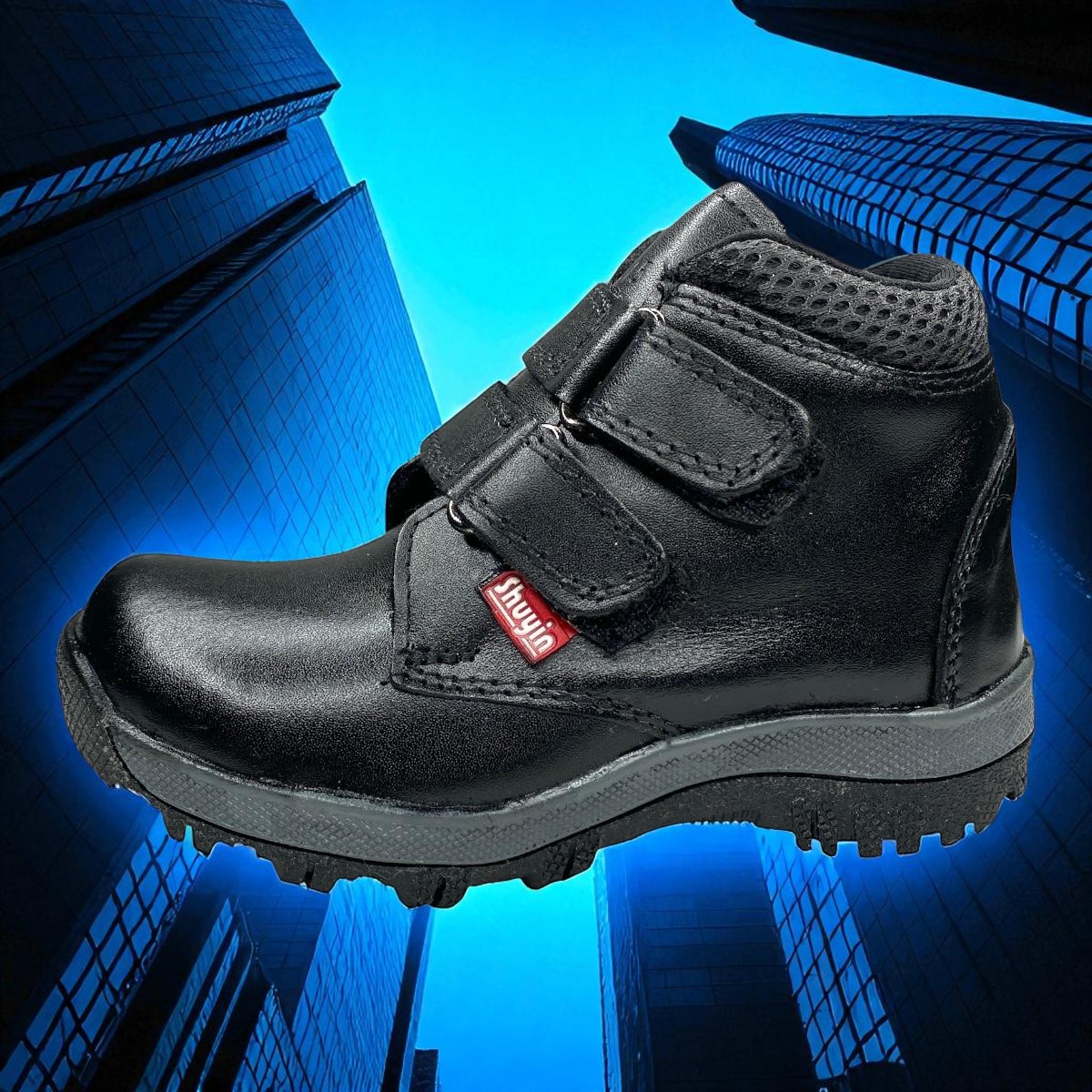 Bota Escolar De Niño Urbano Formal Con Velcro