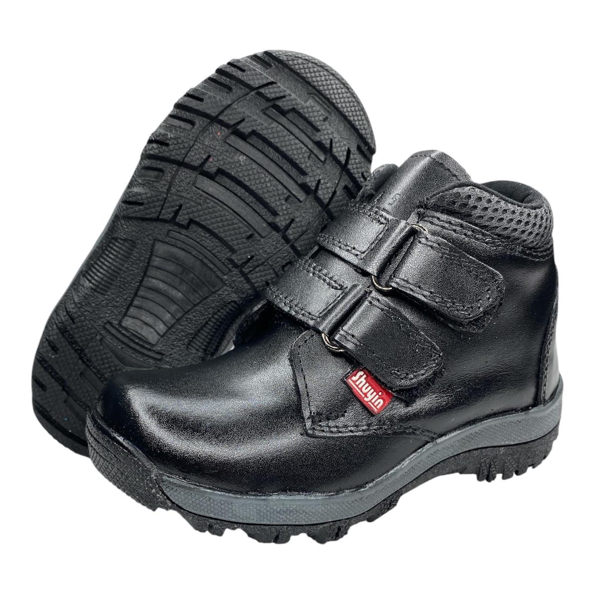 Bota Escolar De Niño Urbano Formal Con Velcro