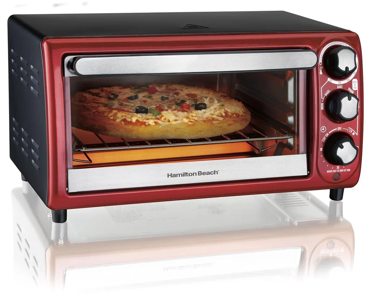 Horno Tostador Hamilton Beach 31146 4 Rebanadas Color Rojo