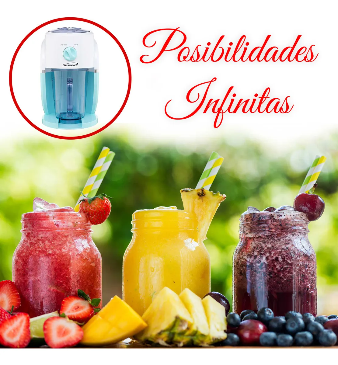 Maquina Para Preparar Margaritas Smoothies Frappé Bebidas Azul 