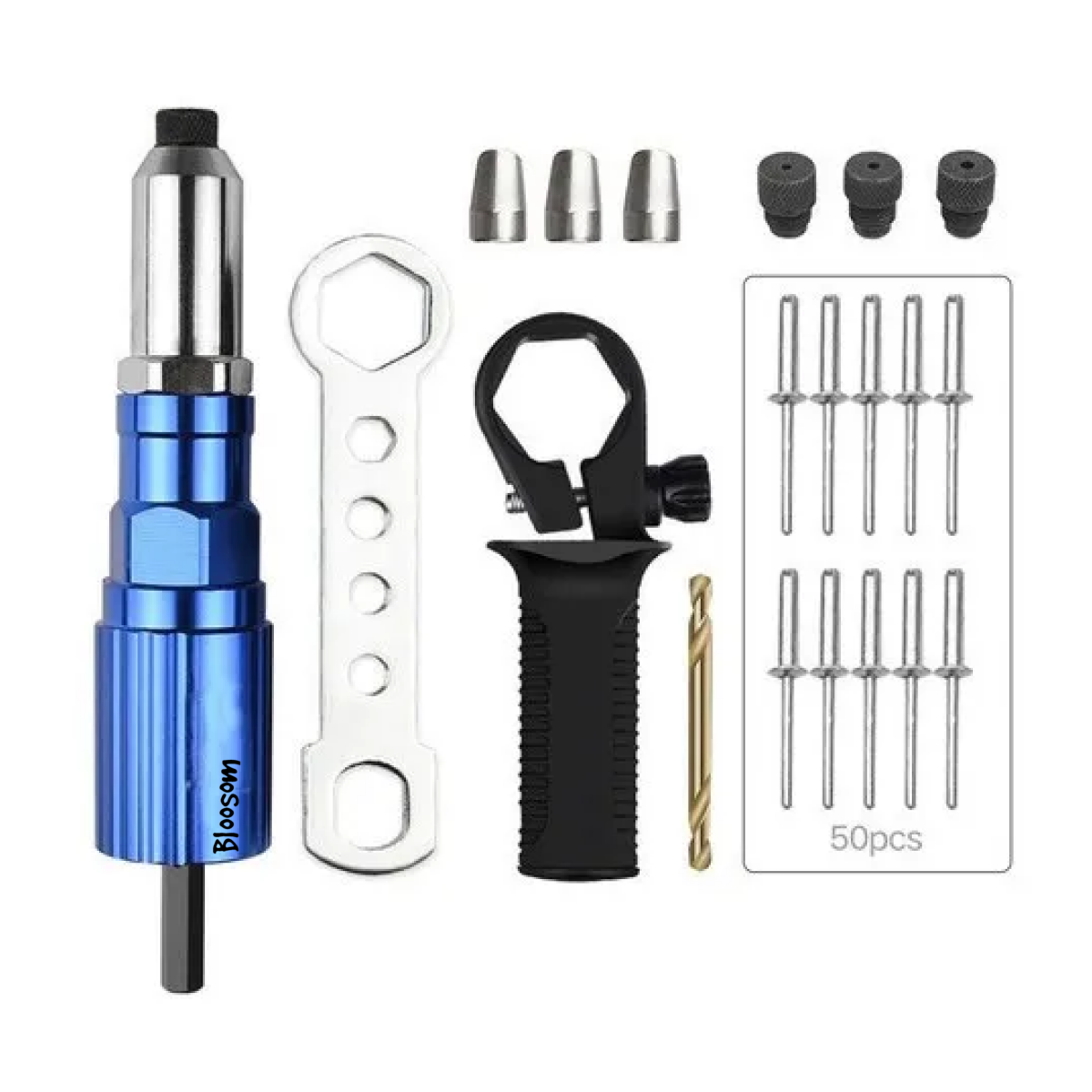 Adaptador Remachadora Taladro Eléctrica 2,4mm-4,8mm Tuerca, Azul