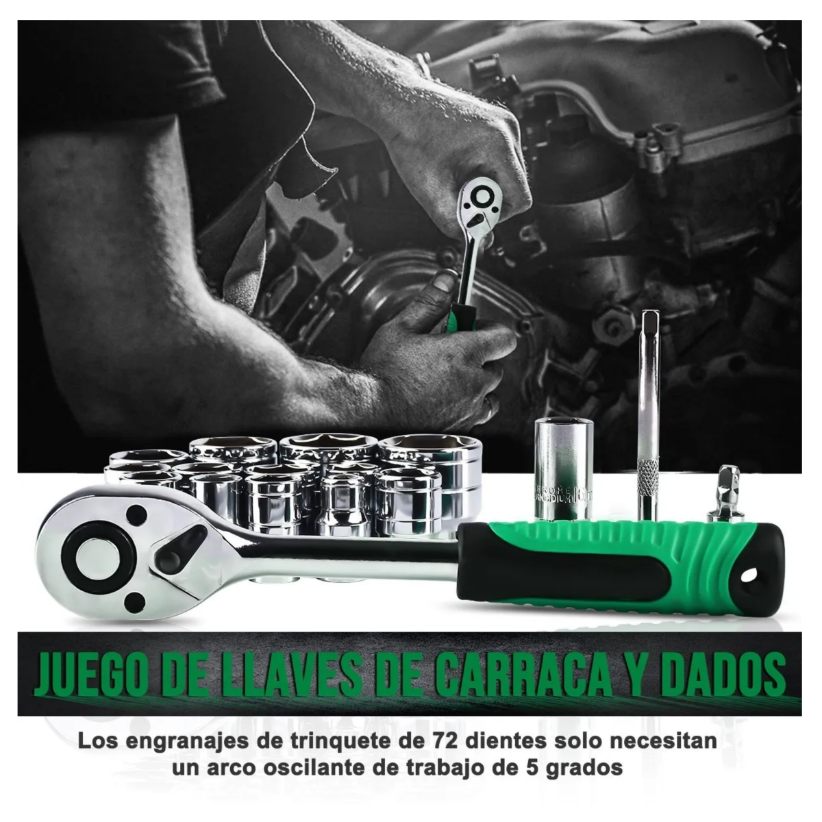 Juego De Herramientas Reparación Automóviles 82pzs, Verde