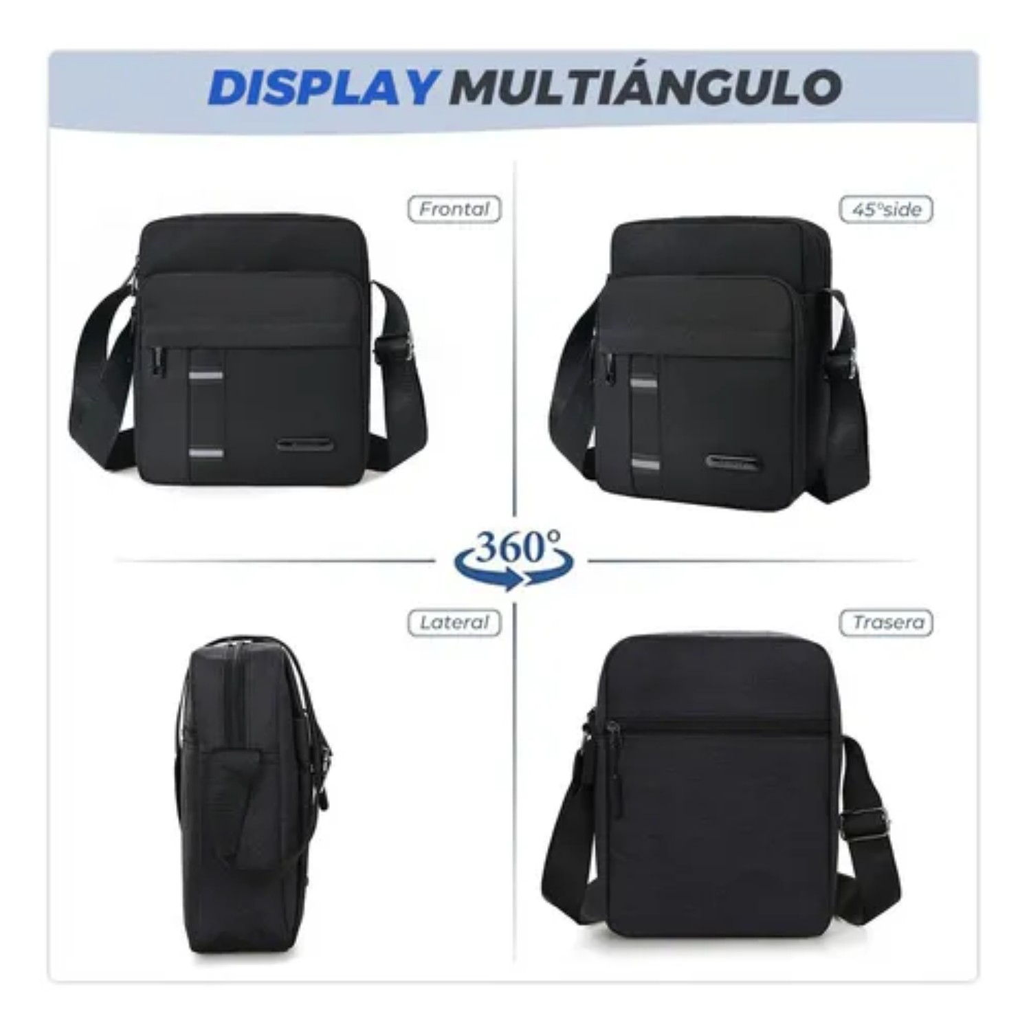 Bandolera Hombre Bolso Hombro Crossbody Bag Negocio negro 