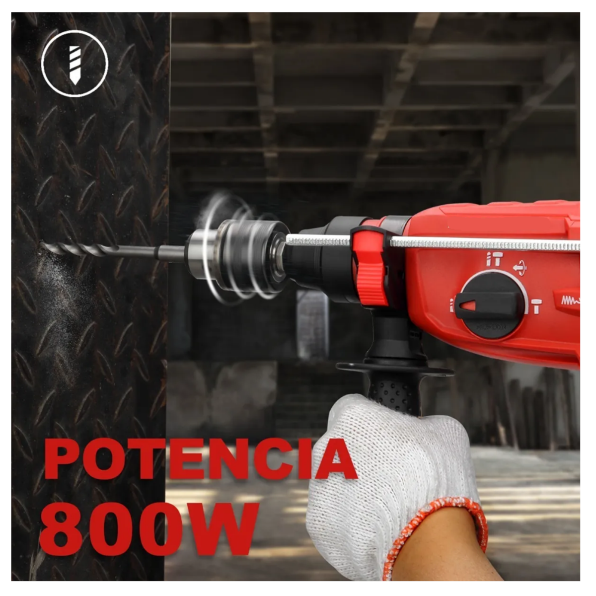 Rotomartillo Cincelador Perforador De 800w, Naranja