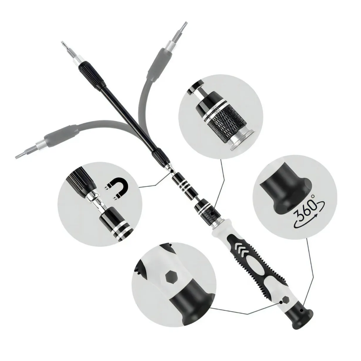 Kit De Desarmadores Y Herramientas De Precisión 115 En 1, Negro