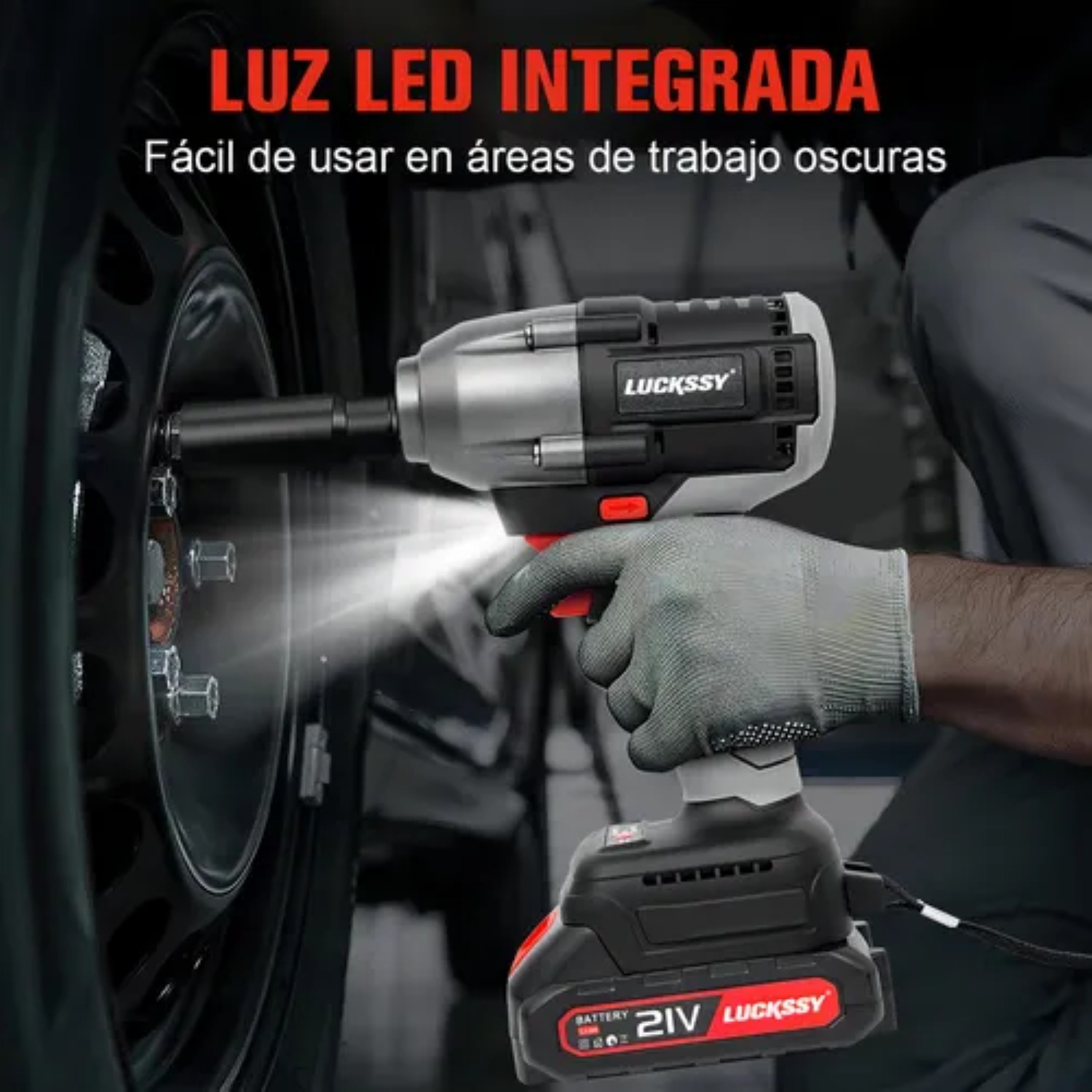 Llave De Impacto Inalambrico Pistola Taladro Impacto Destornillador Electrica Sin Escobillas Gris