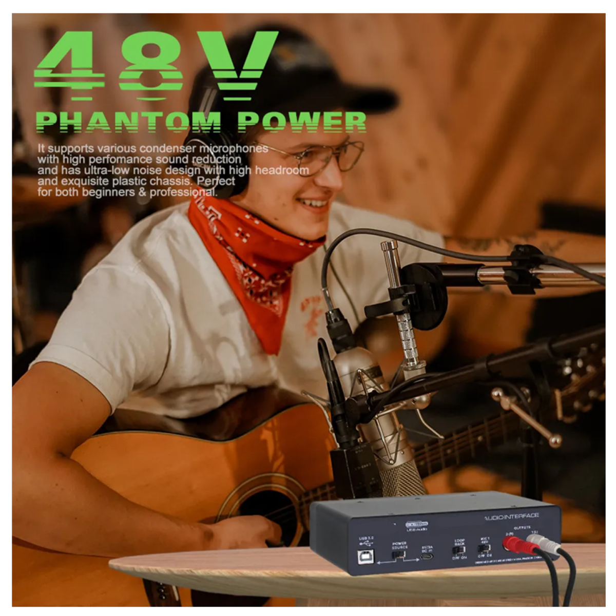 Interfaz De Audio Usb,  Negro