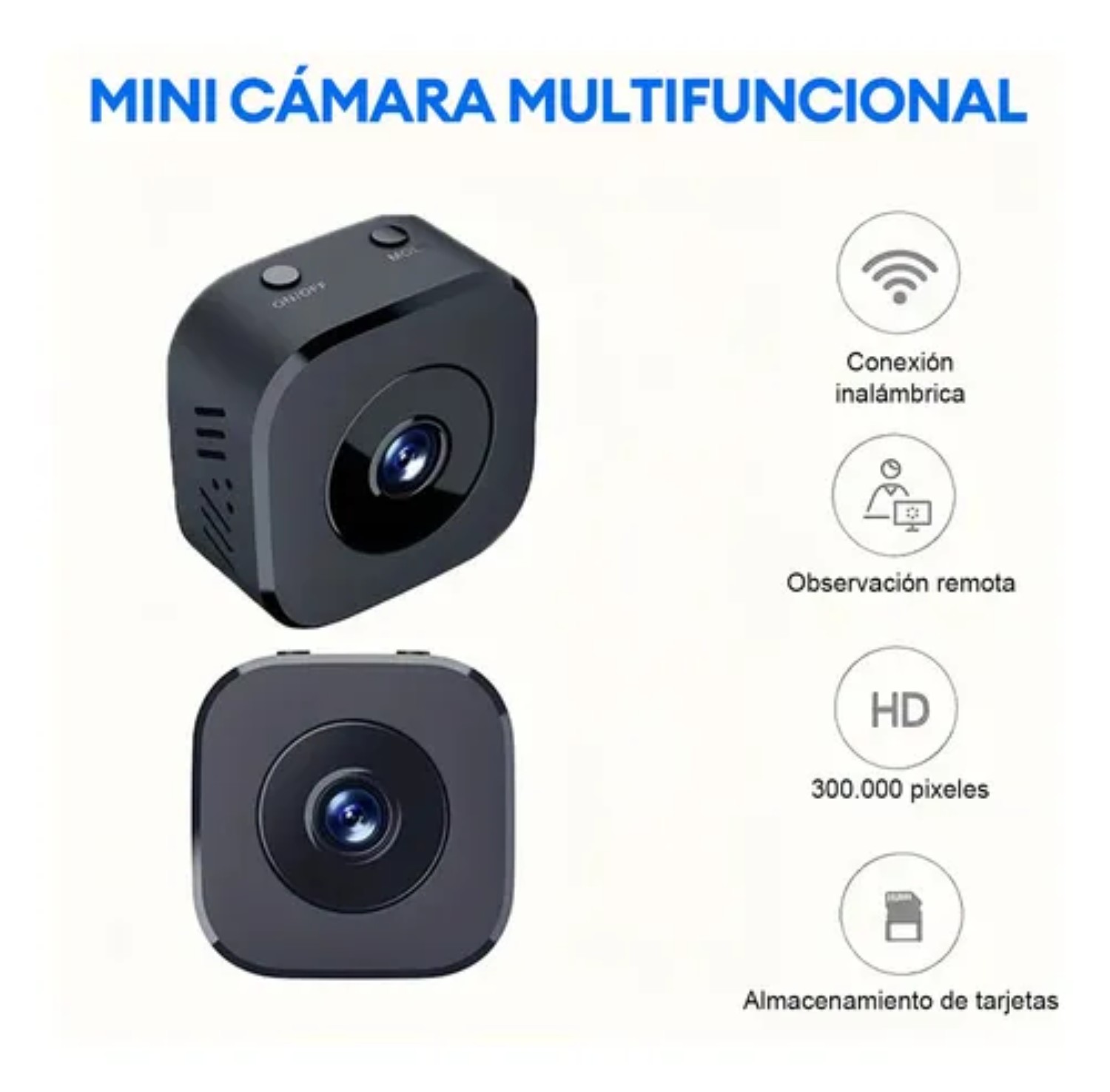Hd Mini Cámara Espía Hd Wifi Cámaras De Seguridad negra