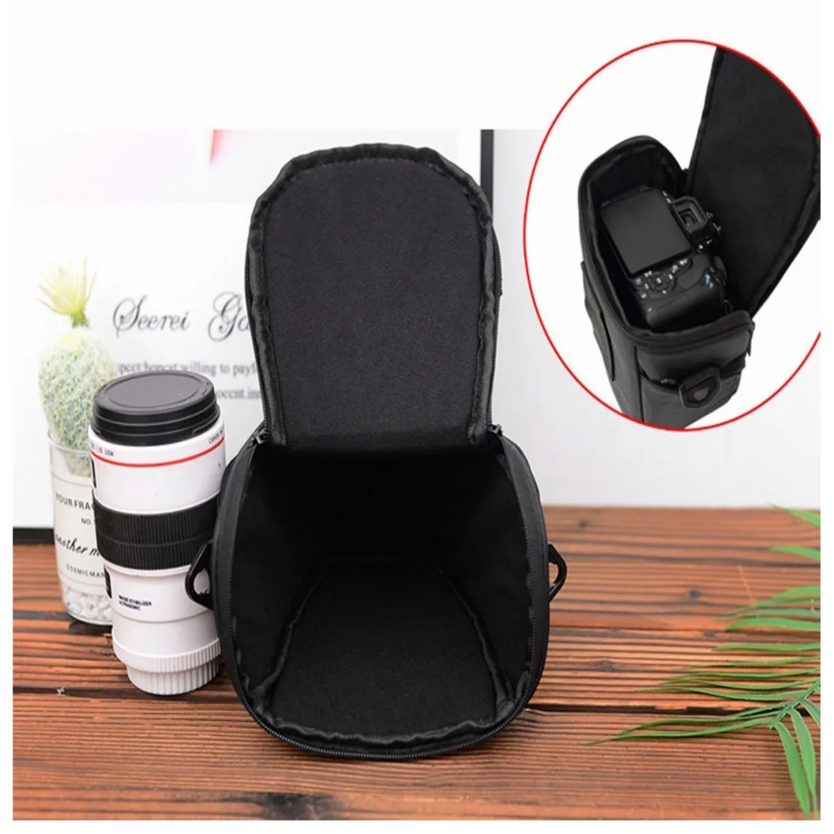 Mochila Para Cámara Fotográfica Funda Contra Agua, Negro