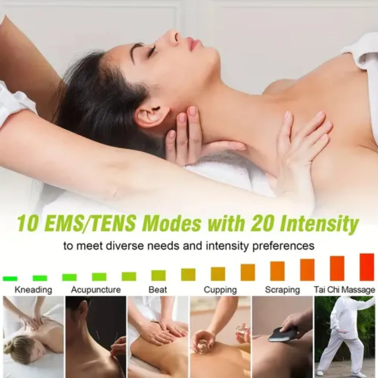 Tens Ems Electroestimulador Muscular Para Terapia De Impulso Naranja