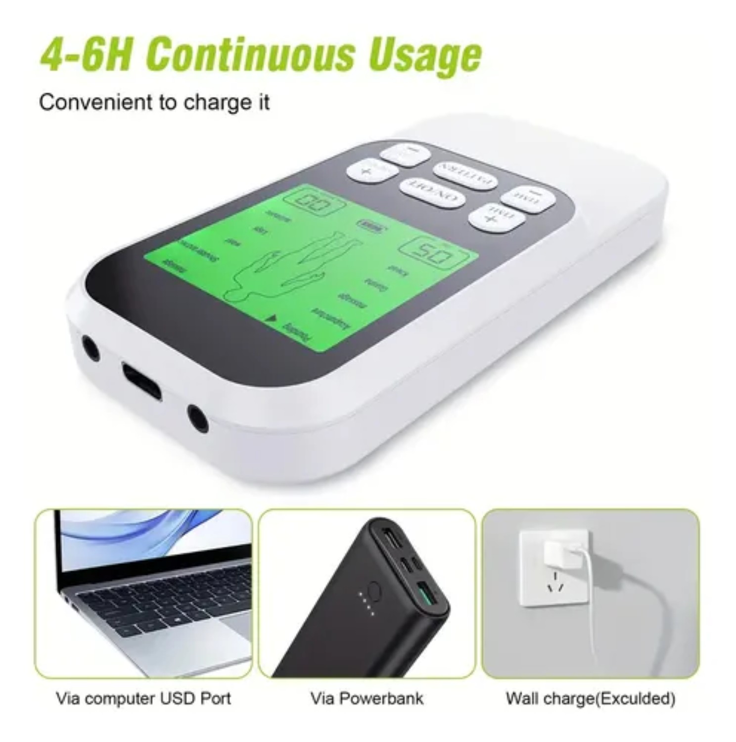 Tens Ems Electroestimulador Muscular Para Terapia De Impulso Naranja