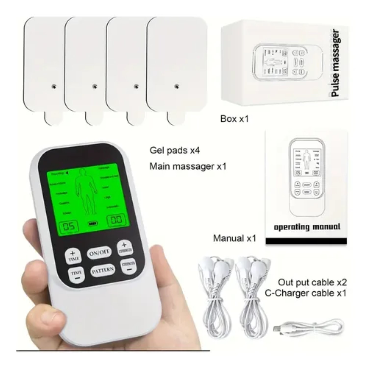 Tens Ems Electroestimulador Muscular Para Terapia De Impulso Naranja