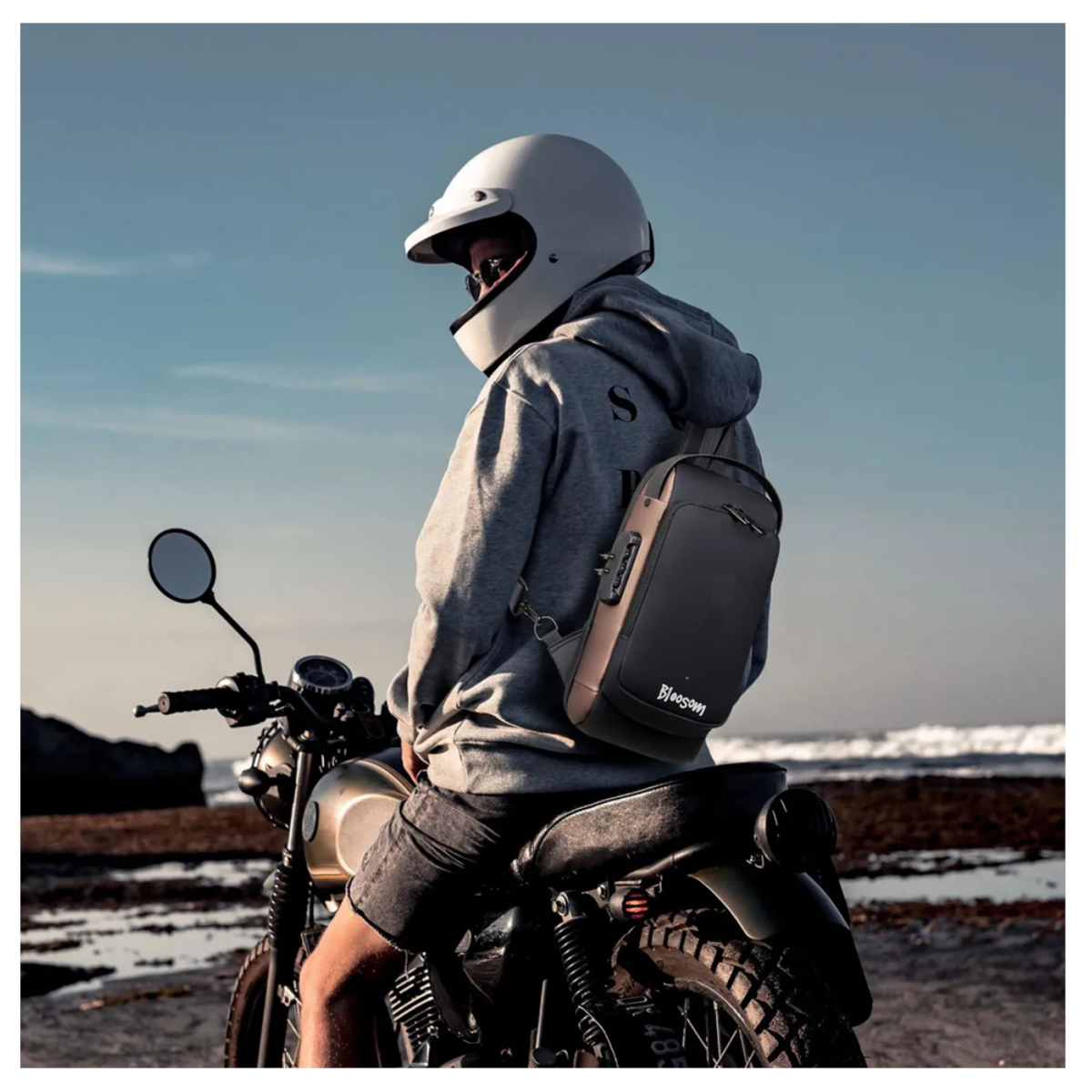 Mochila Cruzada Antirrobo Viaje Camping,  Negro