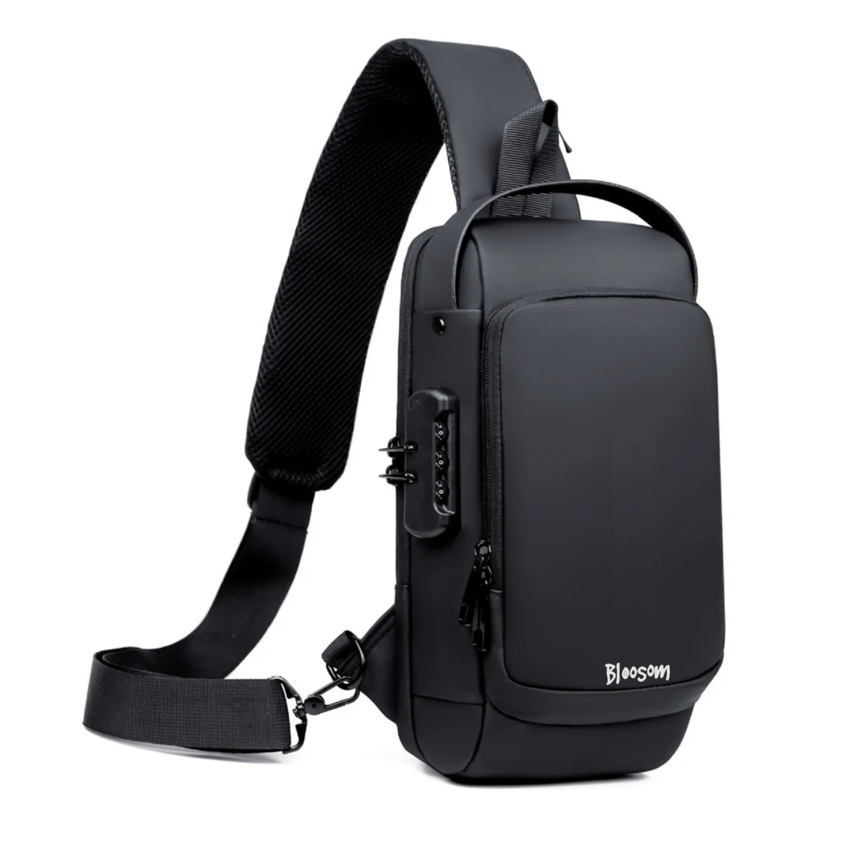 Mochila Cruzada Antirrobo Viaje Camping,  Negro