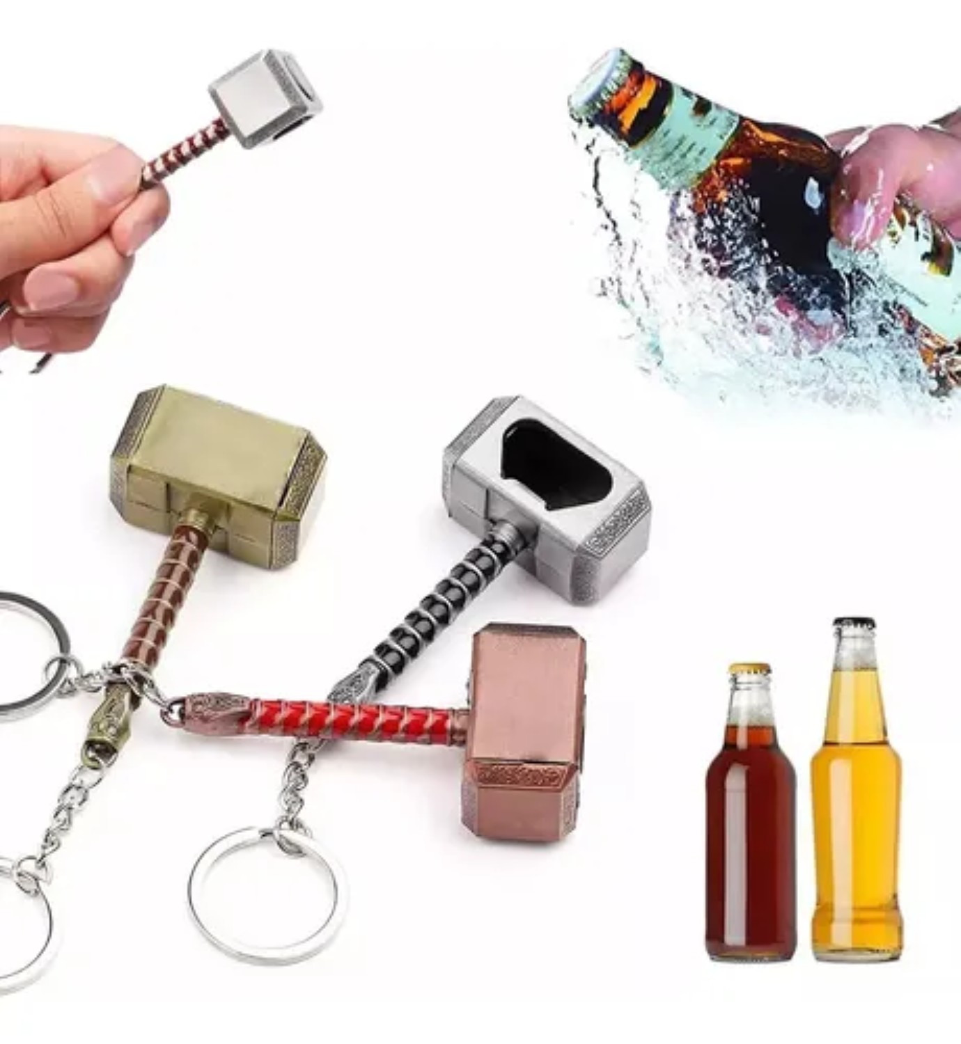 Martillo De Thor Abrebotellas - Grande, De Metal Y ABS, Ideal Para Fiestas Y Regalo De Fans