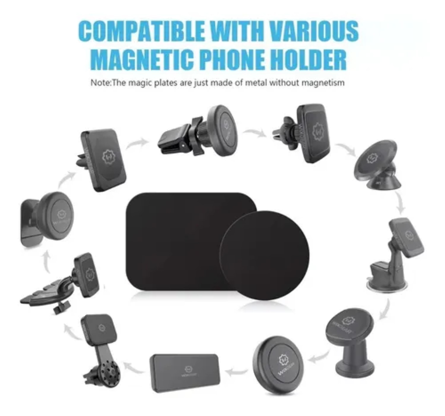 LFWZRY 6 Piezas Placa De Metal Delgada Para Soporte Magnético Para Teléfono, Láminas Metálicas Muy Finas