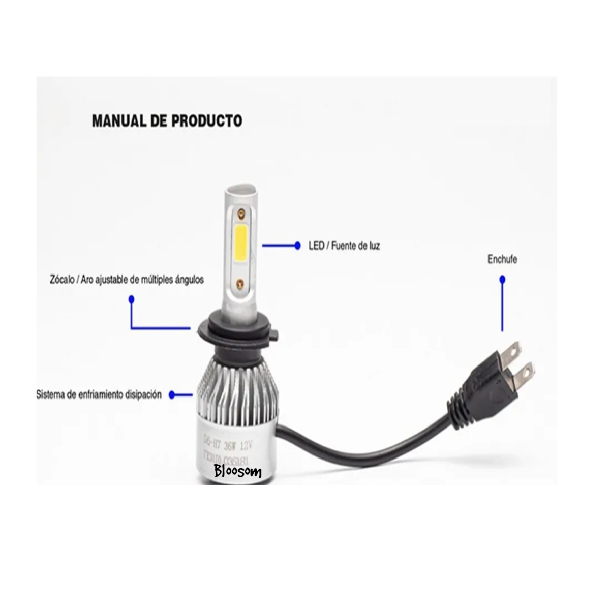 Kit Luces Led C6 Mini Iron Led Conector 5202 H16 X2 Autos Luz Blanco Frio