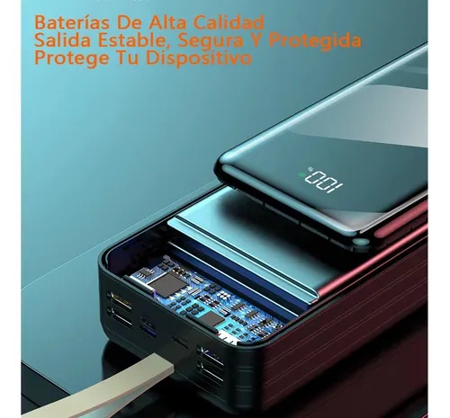 Power Bank 60000mah Bateria Portatil 66w Carga Super Rápida Roja