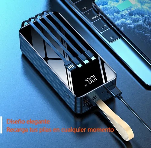 Power Bank 60000mah Bateria Portatil 66w Carga Super Rápida Roja