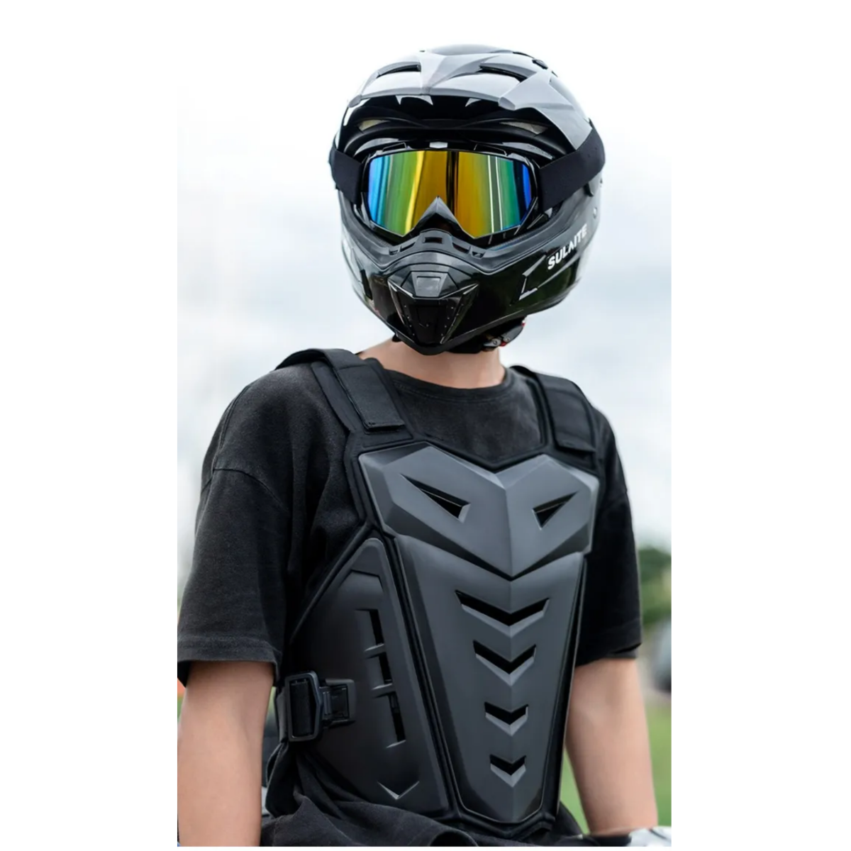 Esqueleto Chaleco Protector Motociclista, Negro