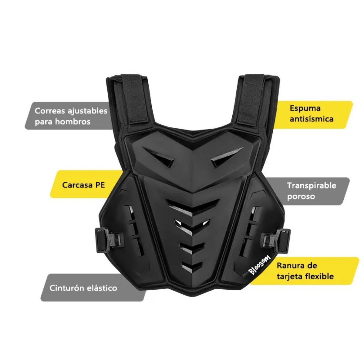 Esqueleto Chaleco Protector Motociclista, Negro