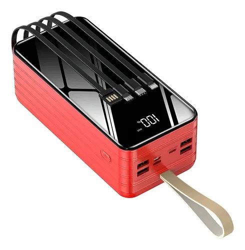 Power Bank 60000mah Bateria Portatil 66w Carga Super Rápida Roja