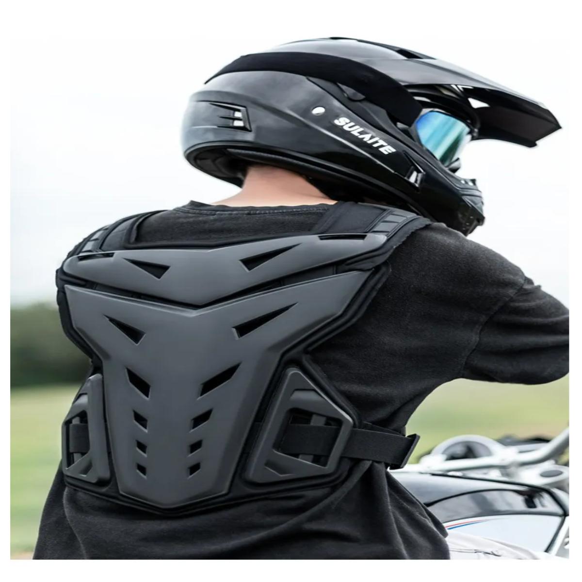 Esqueleto Chaleco Protector Motociclista, Negro