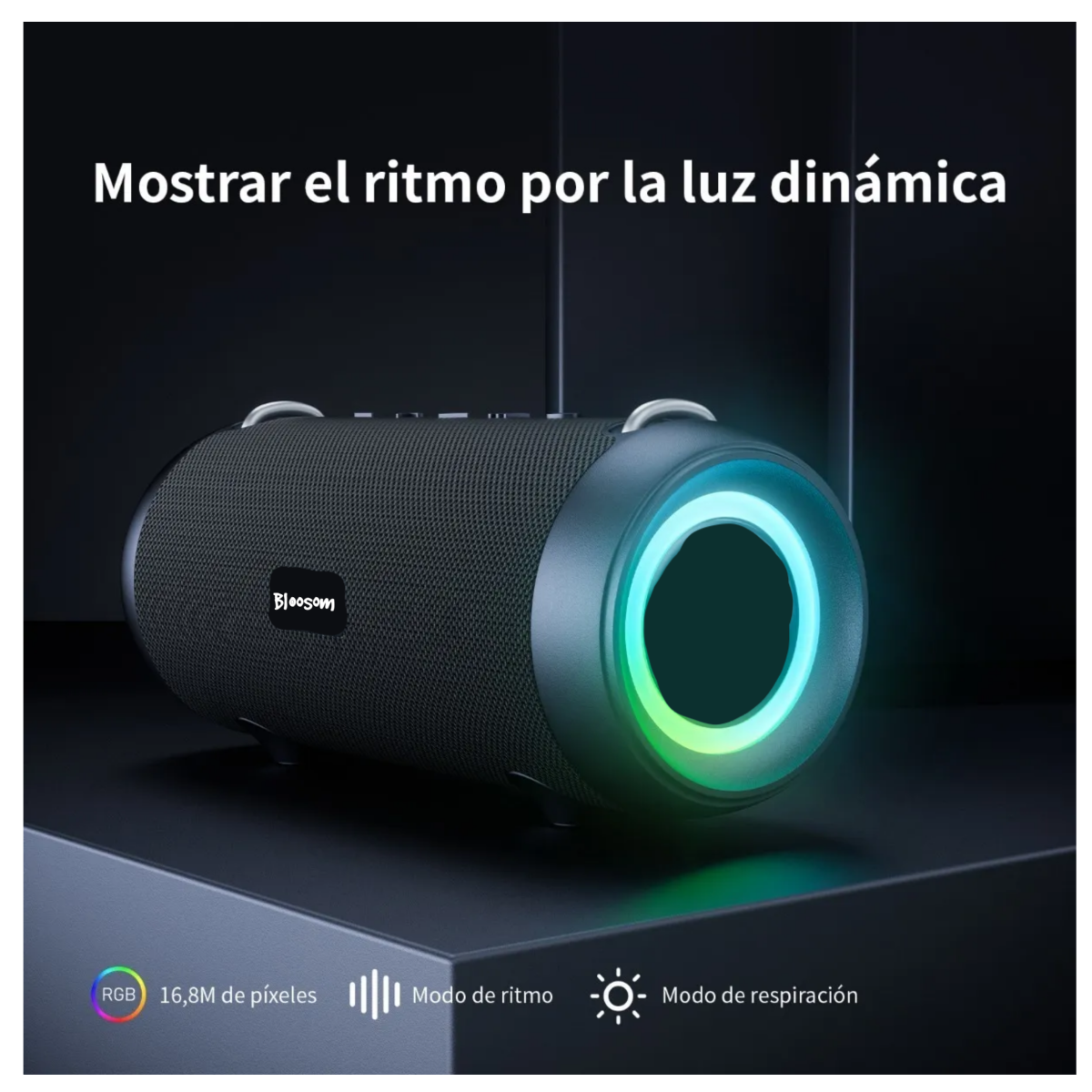 Bocina  Portátil Recargable Estéreo Con Bluetooth Negro