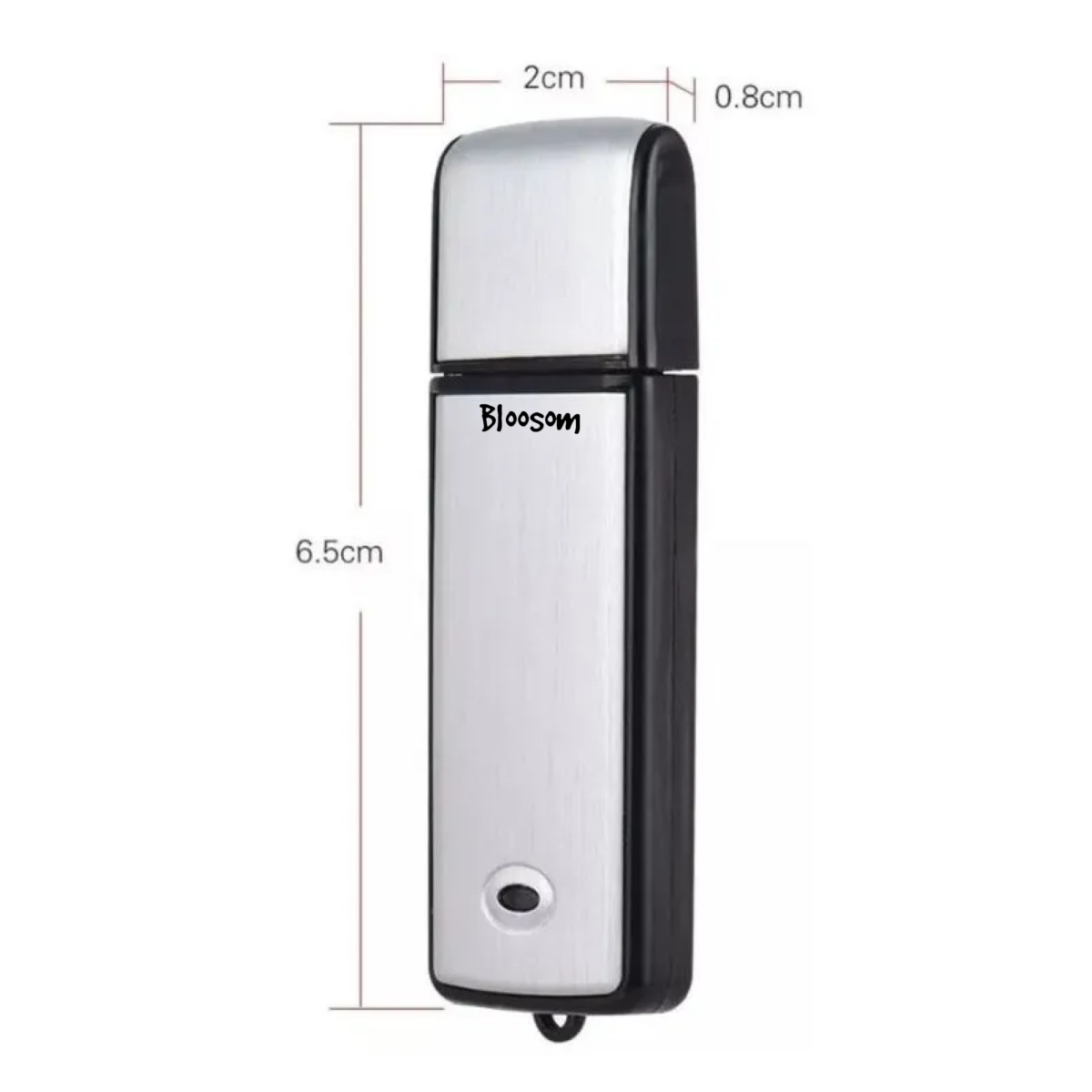 Grabadora De Voz Mini Micrófono Espía Con Usb 8gb,Plata