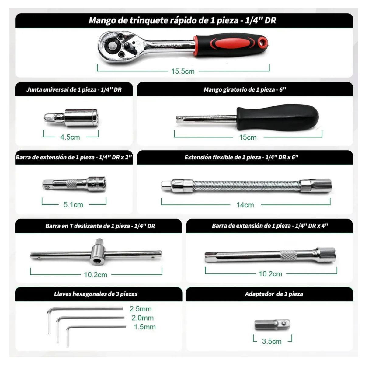 Juego De Herramientas Mecánica Dados Acerokit46 Pzas, Estuche negro