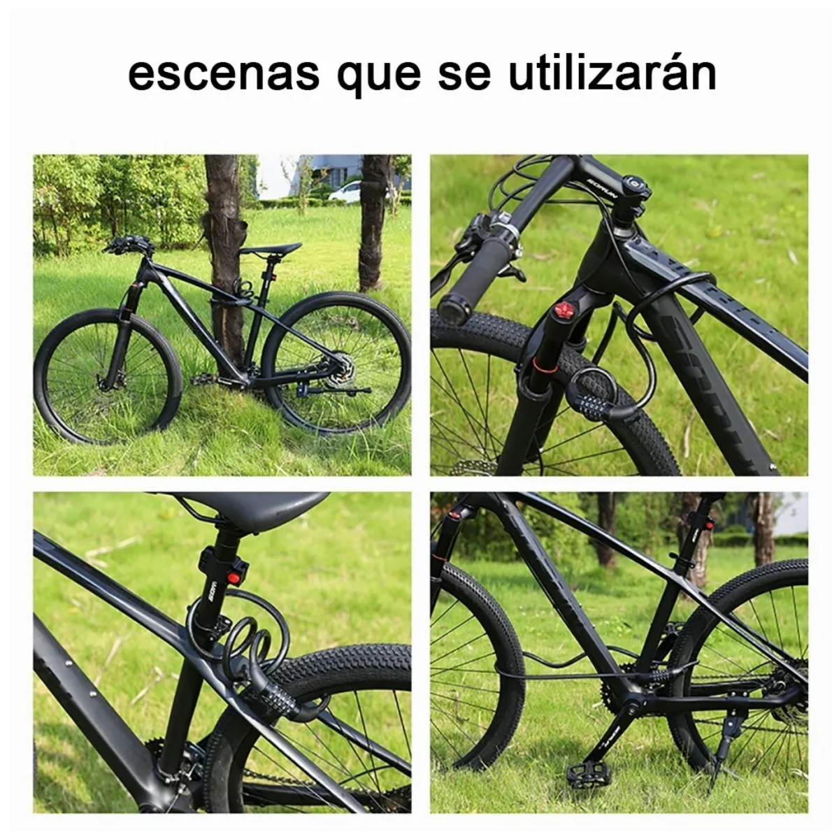 Candado Cadena Reforzado Alta Seguridad Para Bici O Moto, Negro