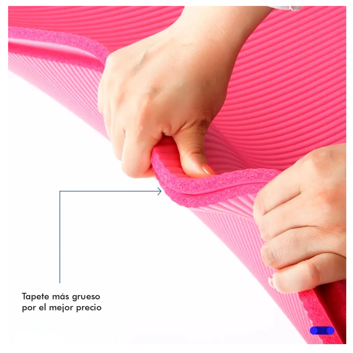 Tapete Yoga Pilates Fitness Ejercicio Portátil 10mm Grosor, Rosa