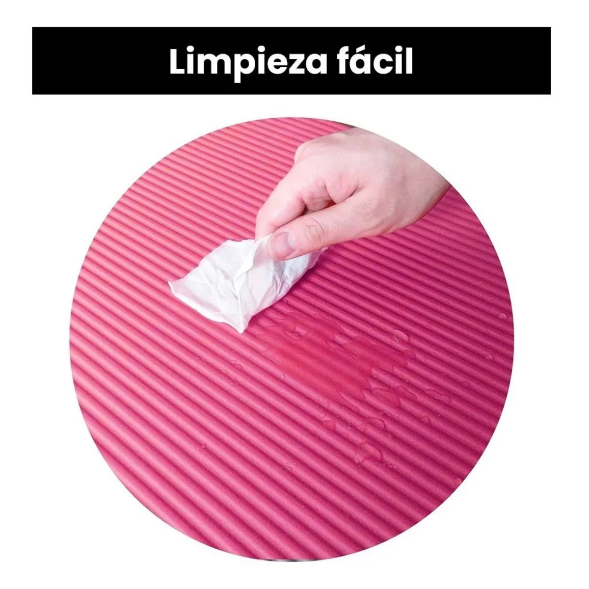 Tapete Yoga Pilates Fitness Ejercicio Portátil 10mm Grosor, Rosa