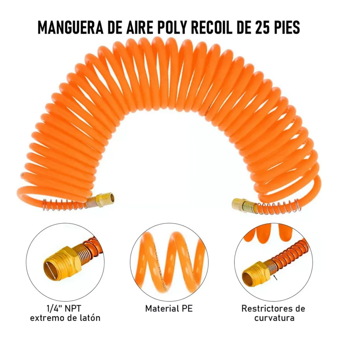 Kit Accesorios Aire Para Compresor Con Manguera 20 Piezas, Multicolor