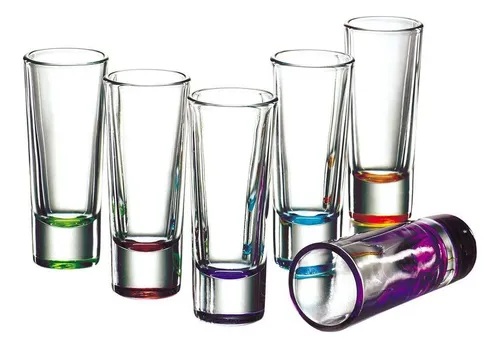 Vasos Tequileros Caballito Shot Tequila 6 Pzas Colores