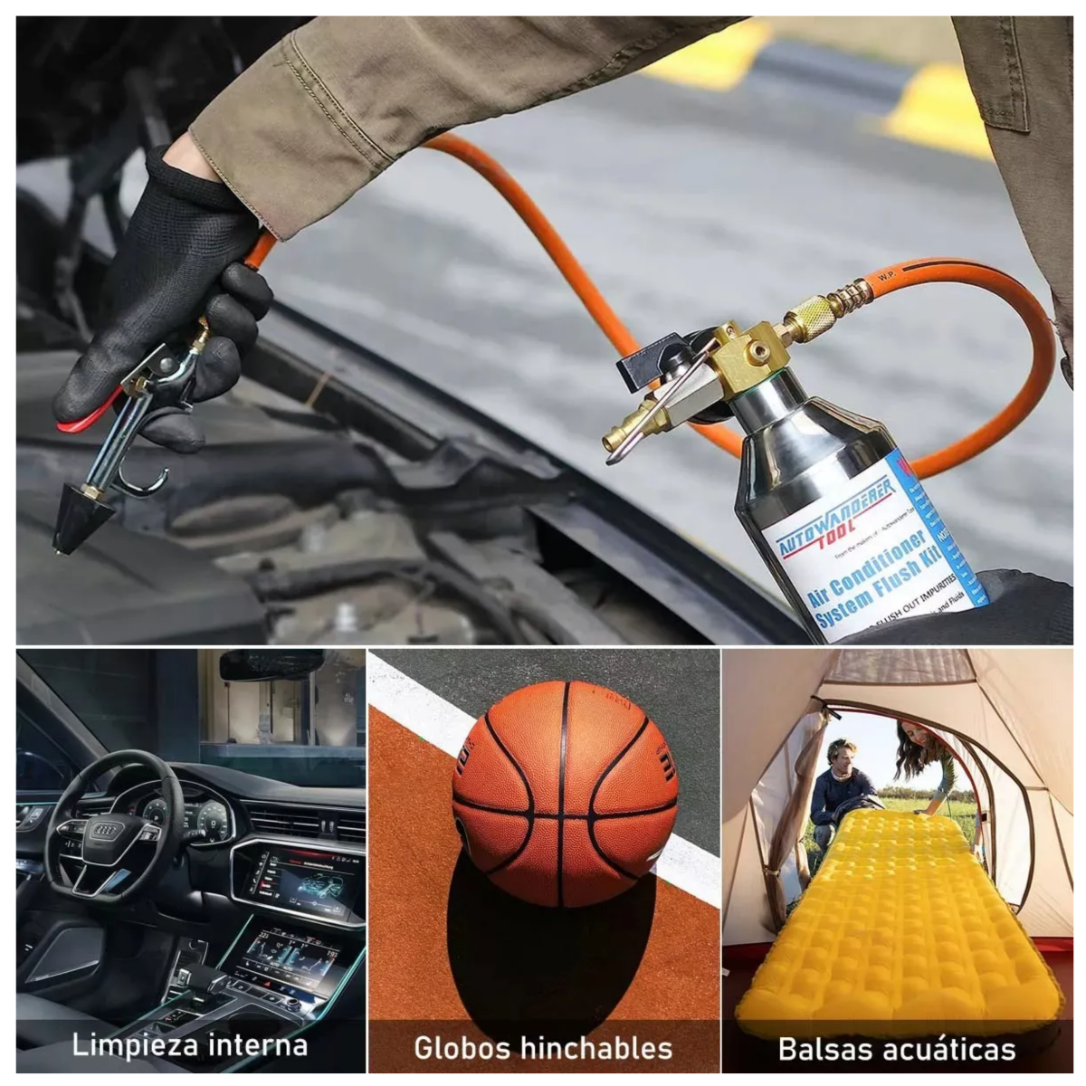 Kit Accesorios Aire Para Compresor Con Manguera 20 Piezas, Multicolor