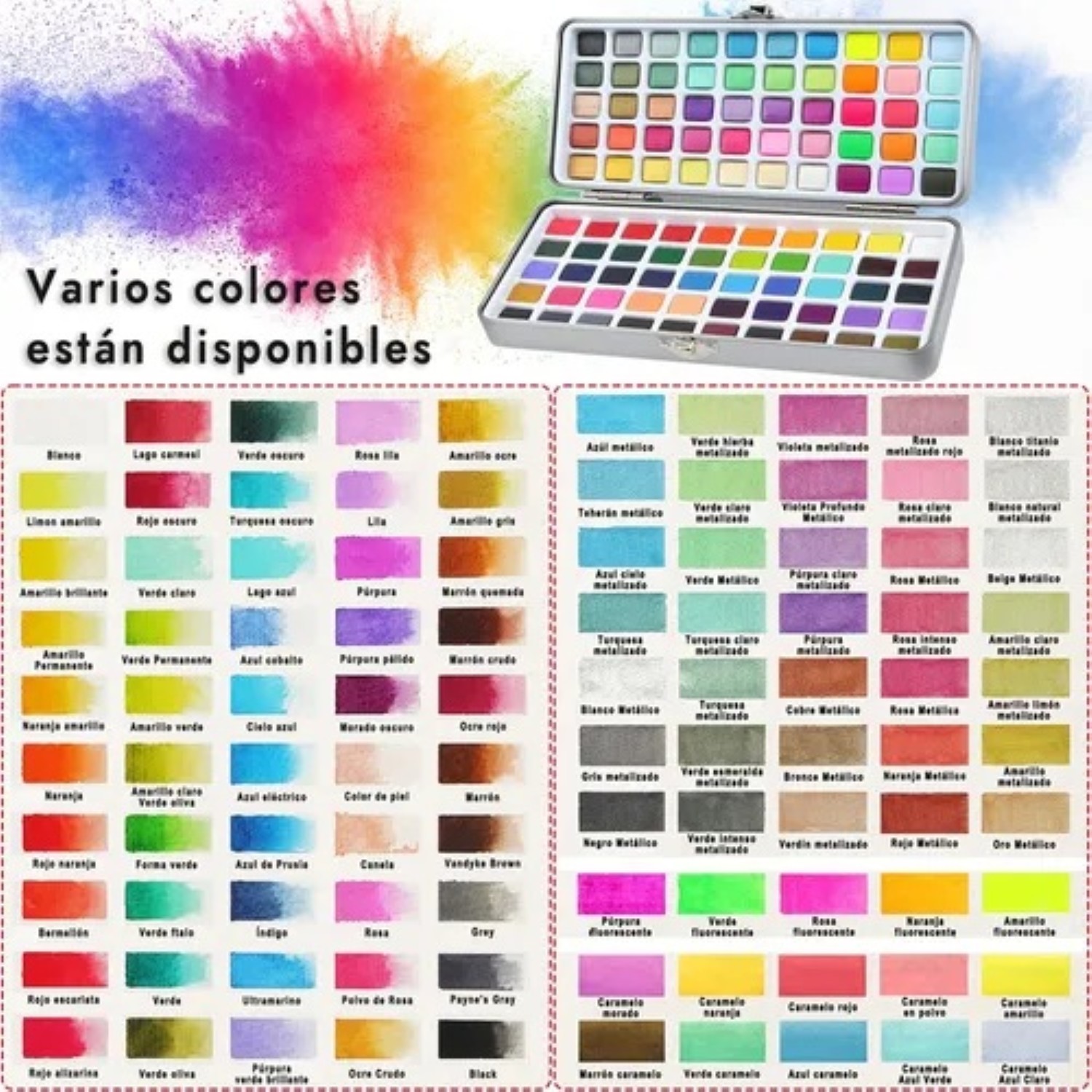 Acuarelas Kit De Dibujo Profesional 108 Set De Arte Con Caja