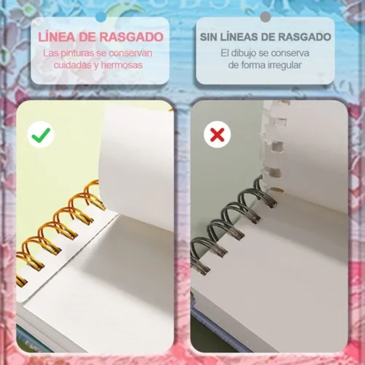 2pcs A4 Cuaderno De Dibujo 240p Con Lámina Gruesa Coral