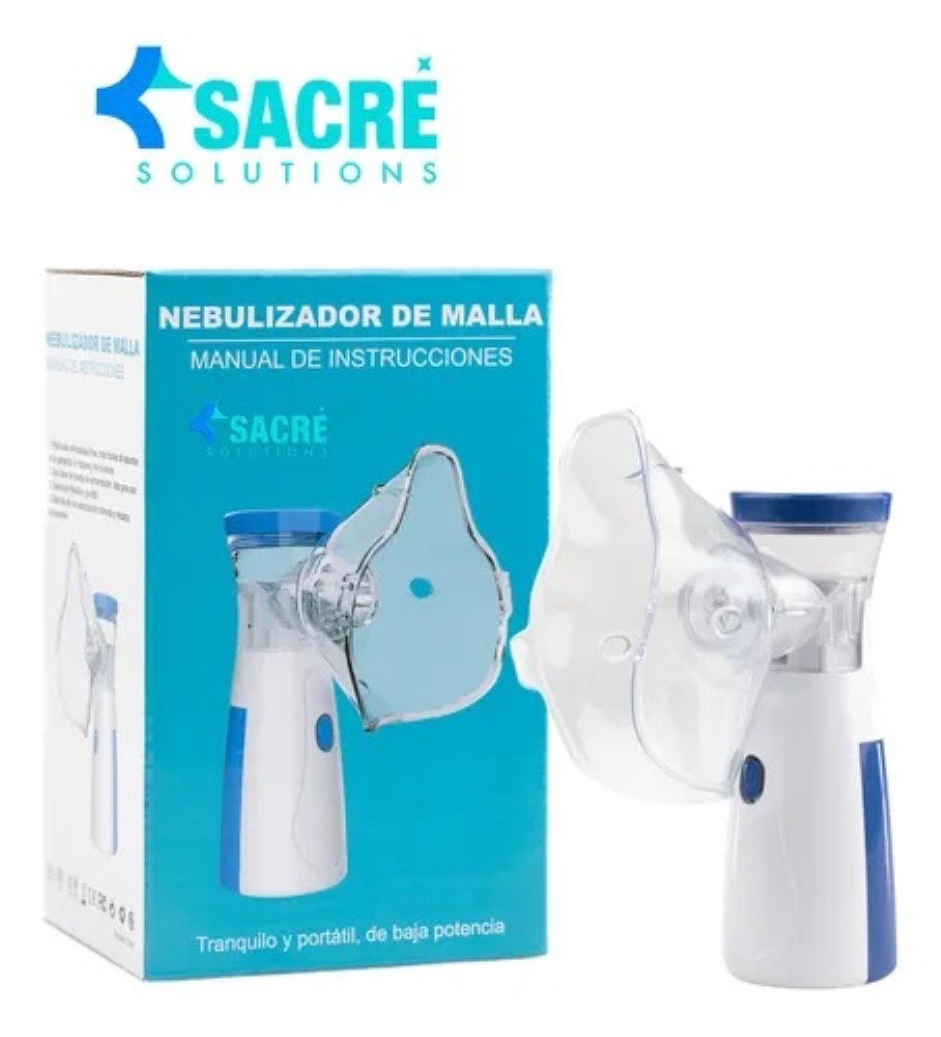 Nebulizador Inalámbrico Ultrasónico Blanco Azul
