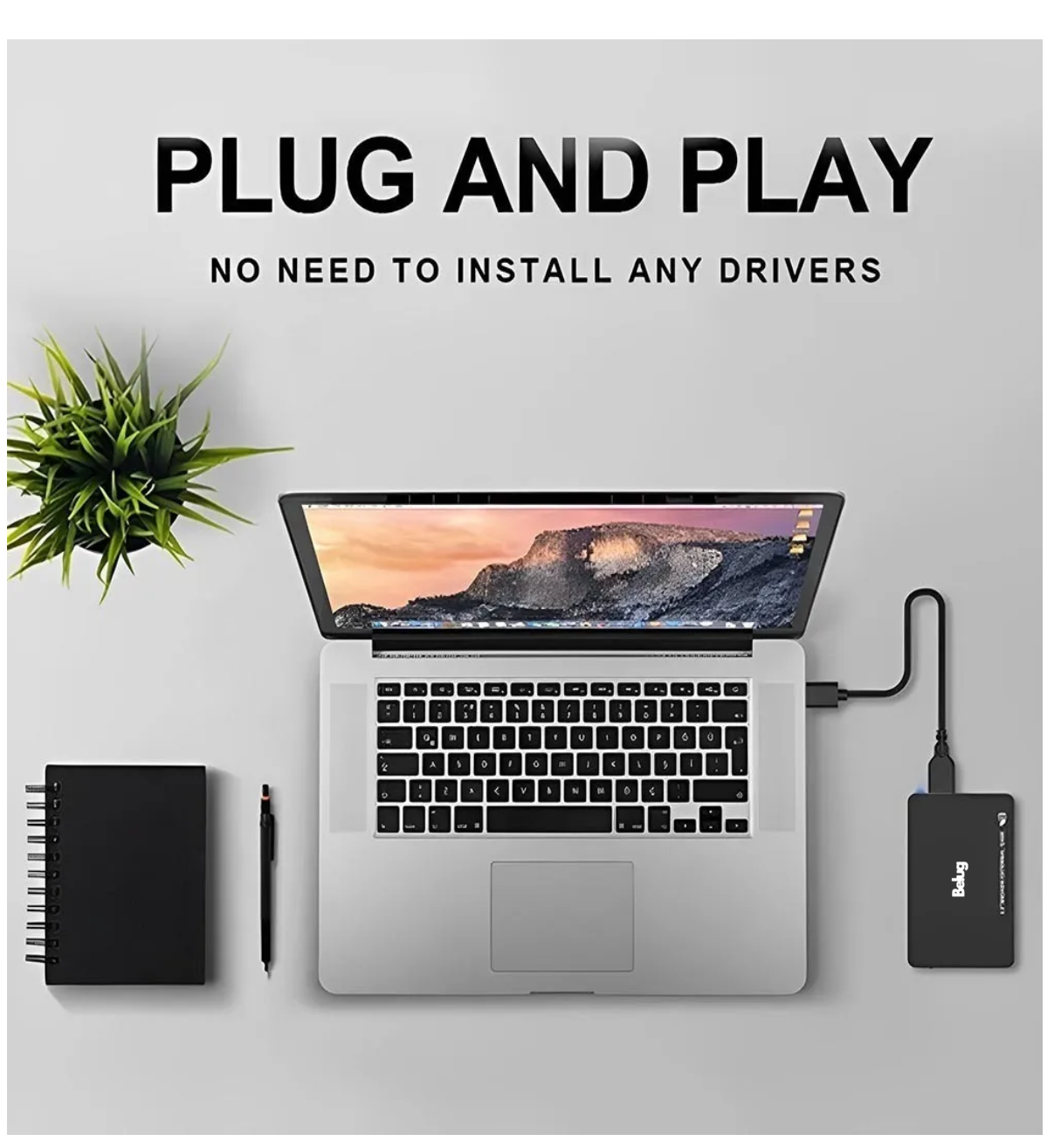 Carcasa Disco Duro Externo Case Belug Disco Duro 2,5 Usb 3.0 Negro