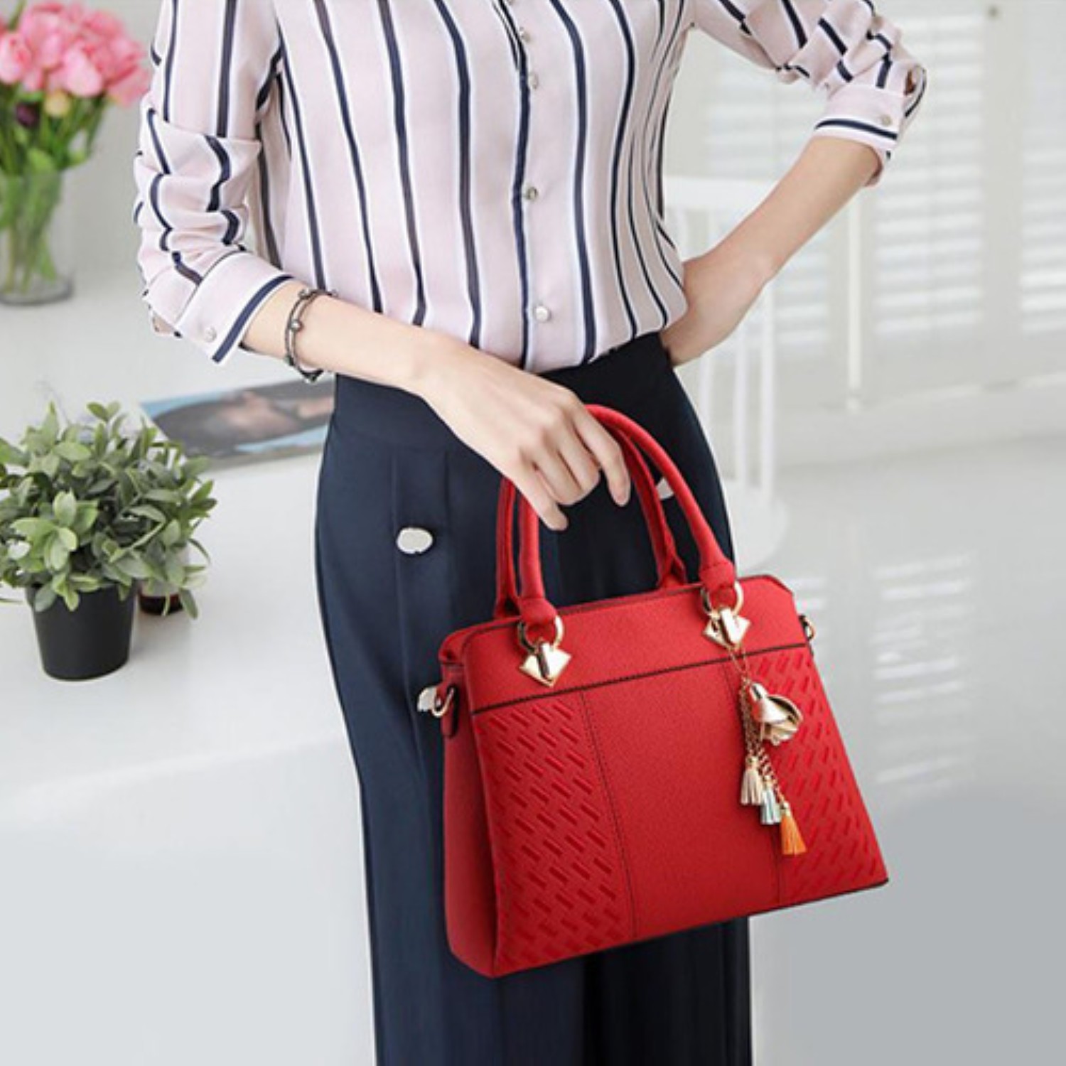 Bolsos Para Mujer Moda Lujo Elegante Hombro Oblicuo Bolso rojo 