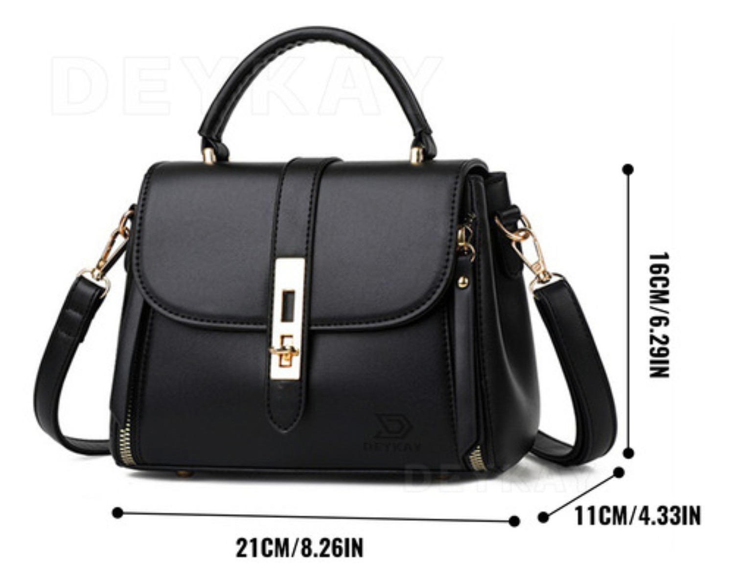 Bolso Mano Mujer Gran Capacidad Remaches De Cuero Negro