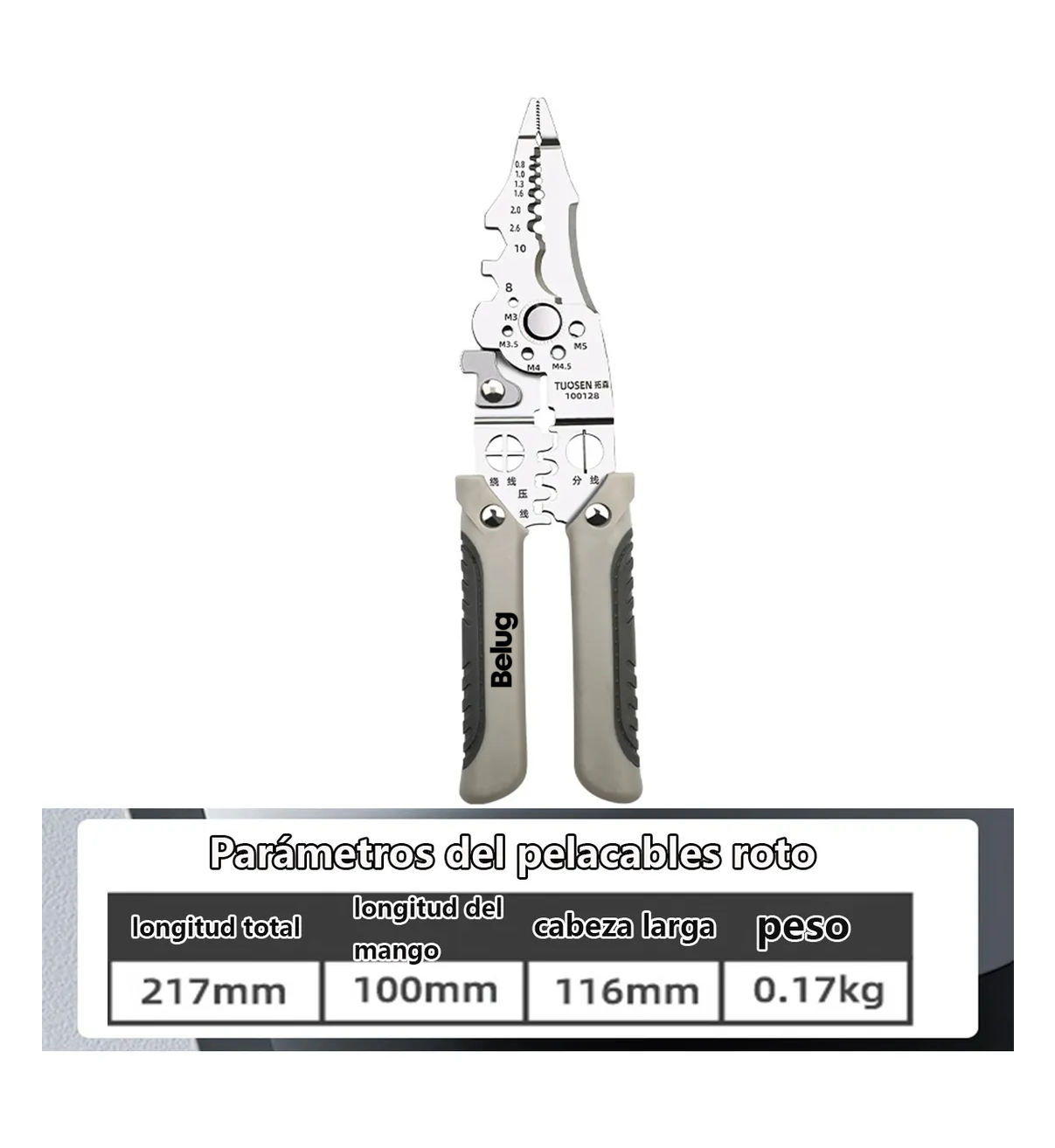 Alicates Y Guantes De Reparación Belug Multifuncionales 9 En 1 Gris